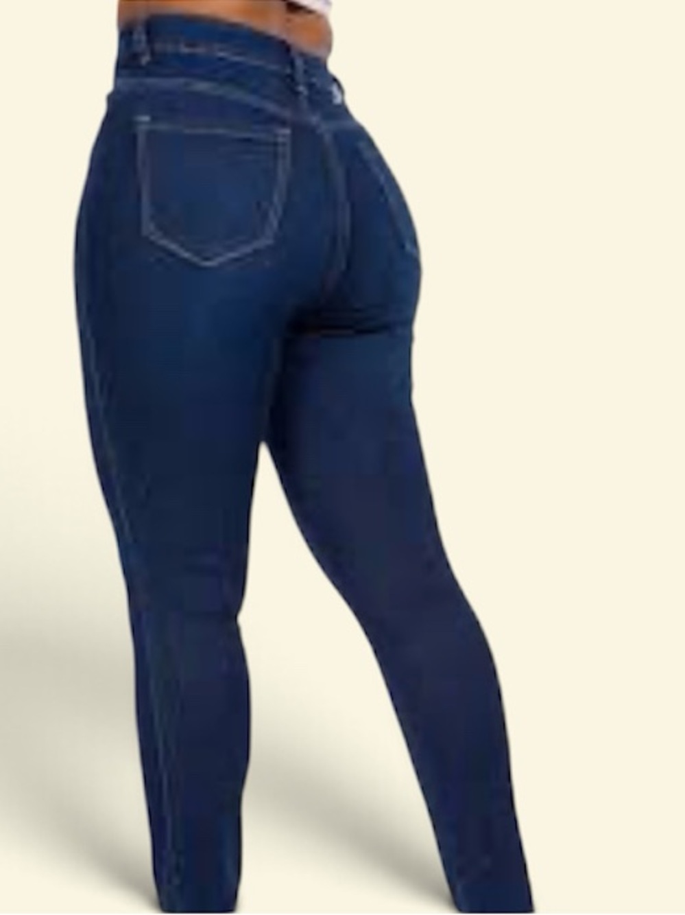 refuge Dark Blue Skinny Jeans with Subtle Back Pocket Distress
